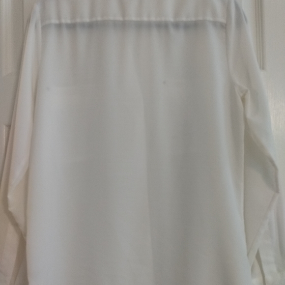 Calvin Klein Sheer Blouse w/Gold Button Detail - Picture 8 of 8